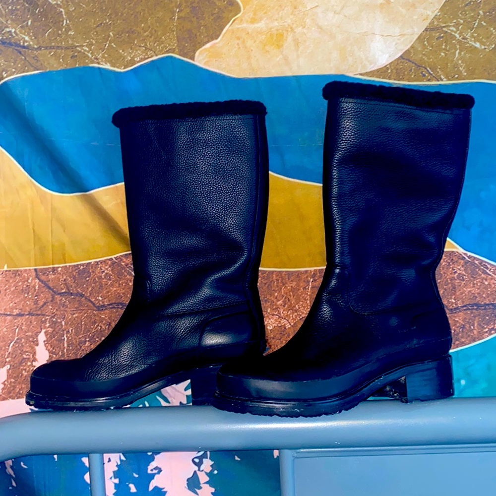 Original Shearling lined leather Hunter boots